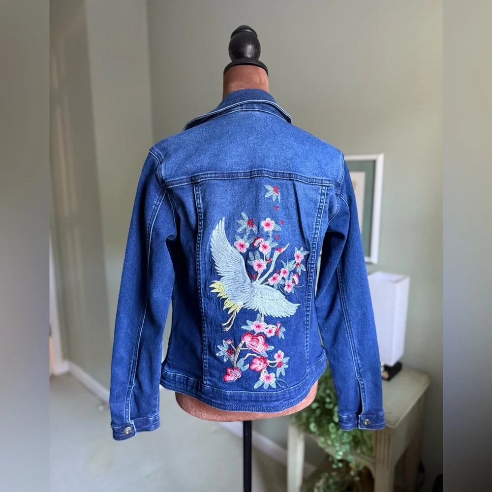DG2 Blue Soft Cotton Denim Jacket With Back Embroidery